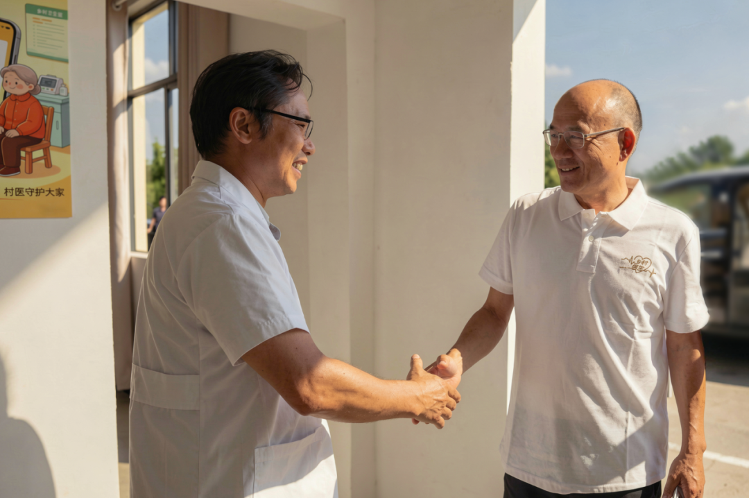 在广昌，郭广昌回访村医老友